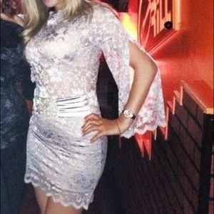 Sheer dress silver grey